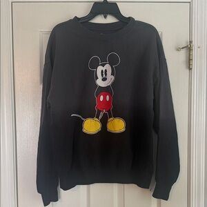 Disney Two-toned Black/Gray Crewneck Sweatshirt with Mickey Mouse